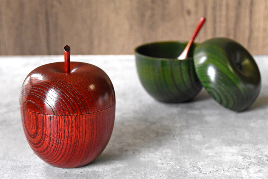りんごっこカップ 欅 木製 漆塗り シュガーポット
