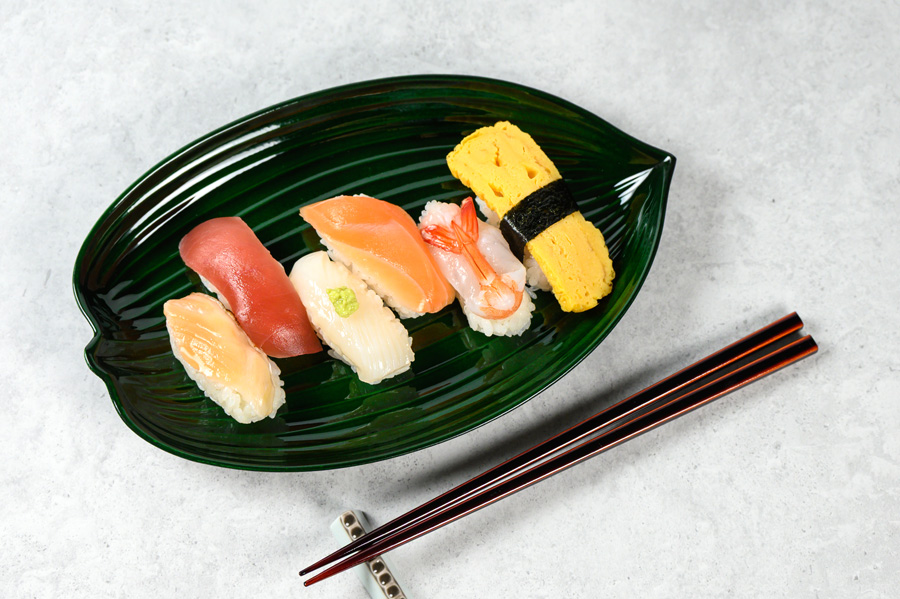 笹波鉢 緑 漆器の中鉢